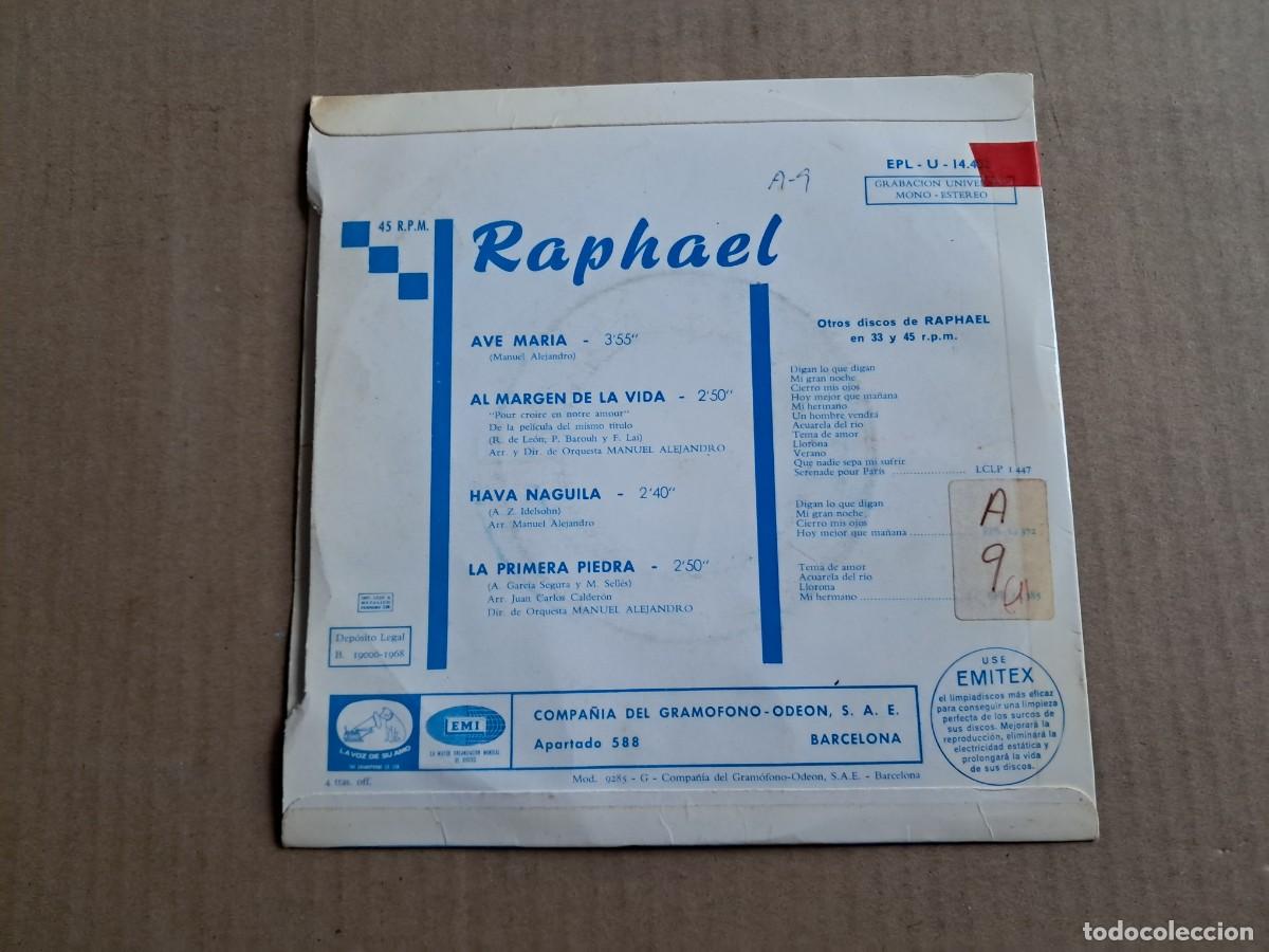 Discos de vinilo: RAPHAEL - AVE MARIA EP 4 TEMAS 1968 - Foto 3