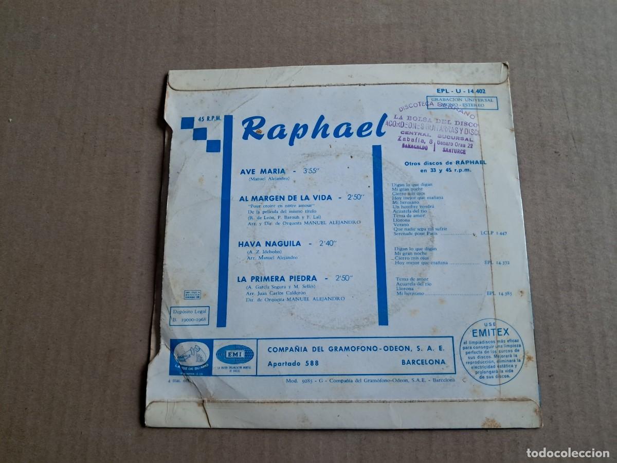 Discos de vinilo: RAPHAEL - AVE MARIA EP 4 TEMAS 1968 - Foto 3