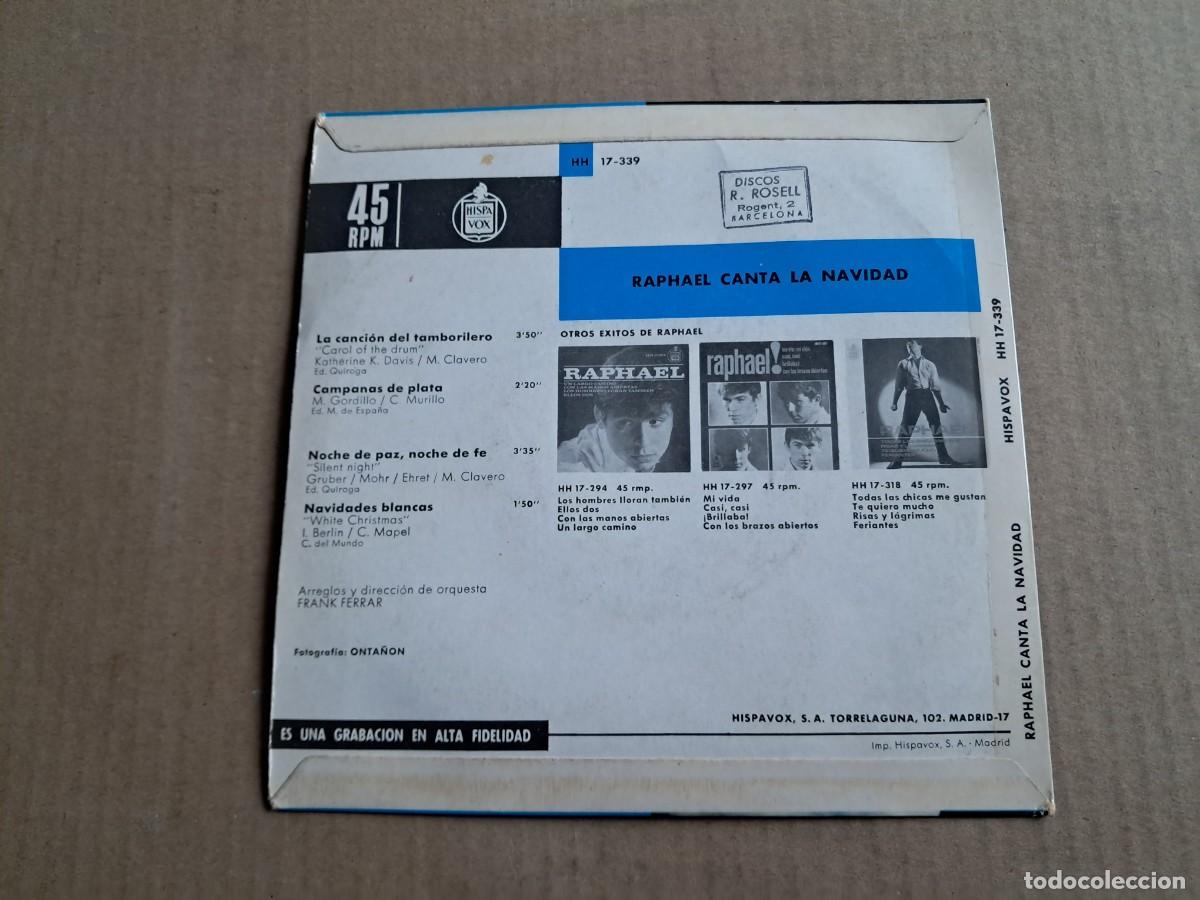 Discos de vinilo: RAPHAEL - CANTA LA NAVIDAD EP 4 TEMAS 1965 - Foto 3