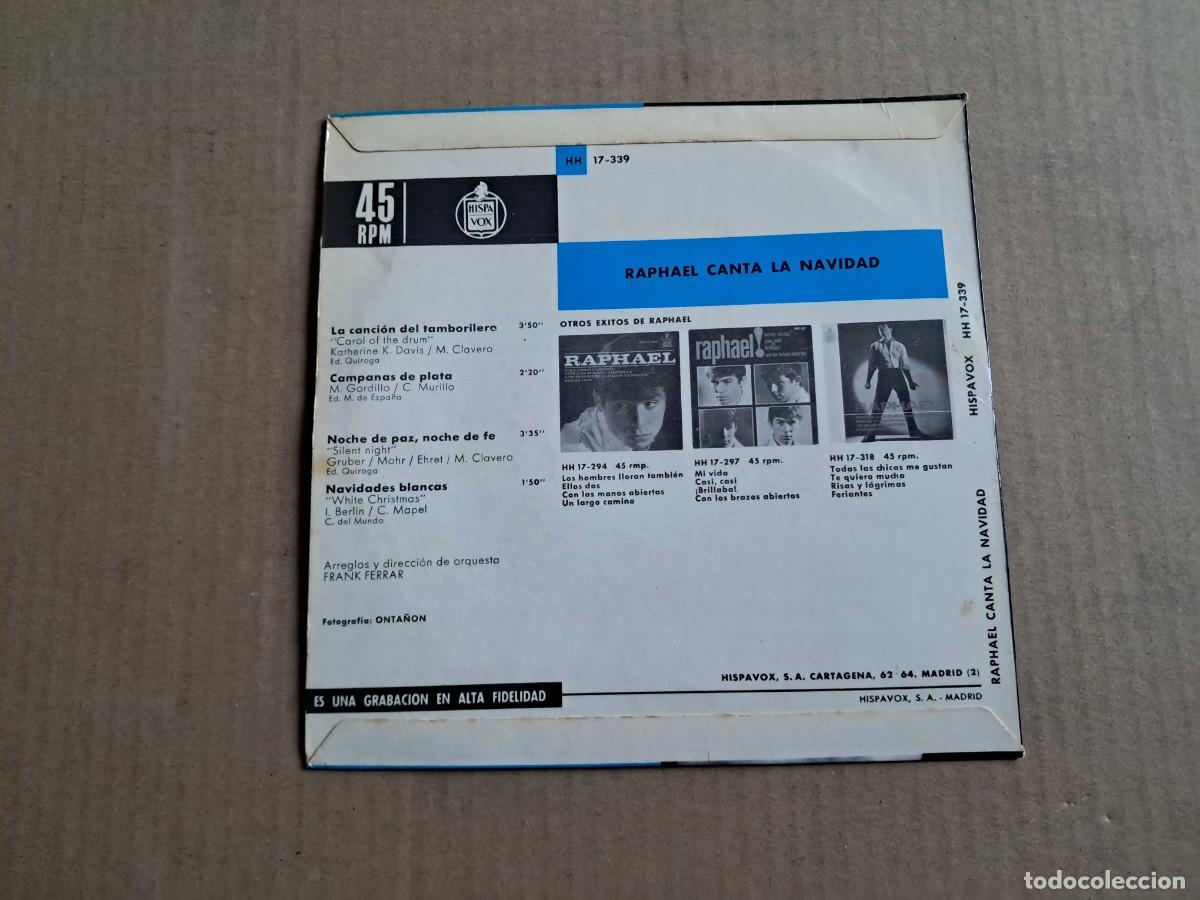 Discos de vinilo: RAPHAEL - CANTA LA NAVIDAD EP 4 TEMAS 1965 - Foto 3