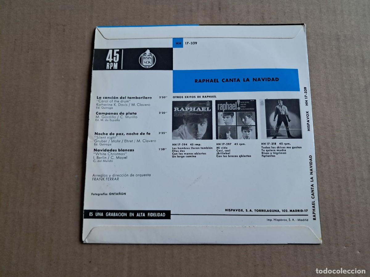Discos de vinilo: RAPHAEL - CANTA LA NAVIDAD EP 4 TEMAS 1965 - Foto 3