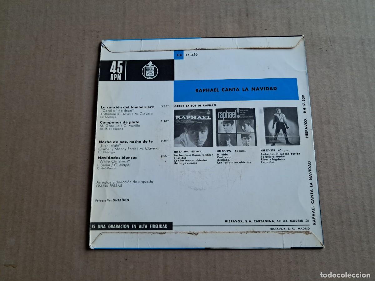 Discos de vinilo: RAPHAEL - CANTA LA NAVIDAD EP 4 TEMAS 1965 - Foto 3