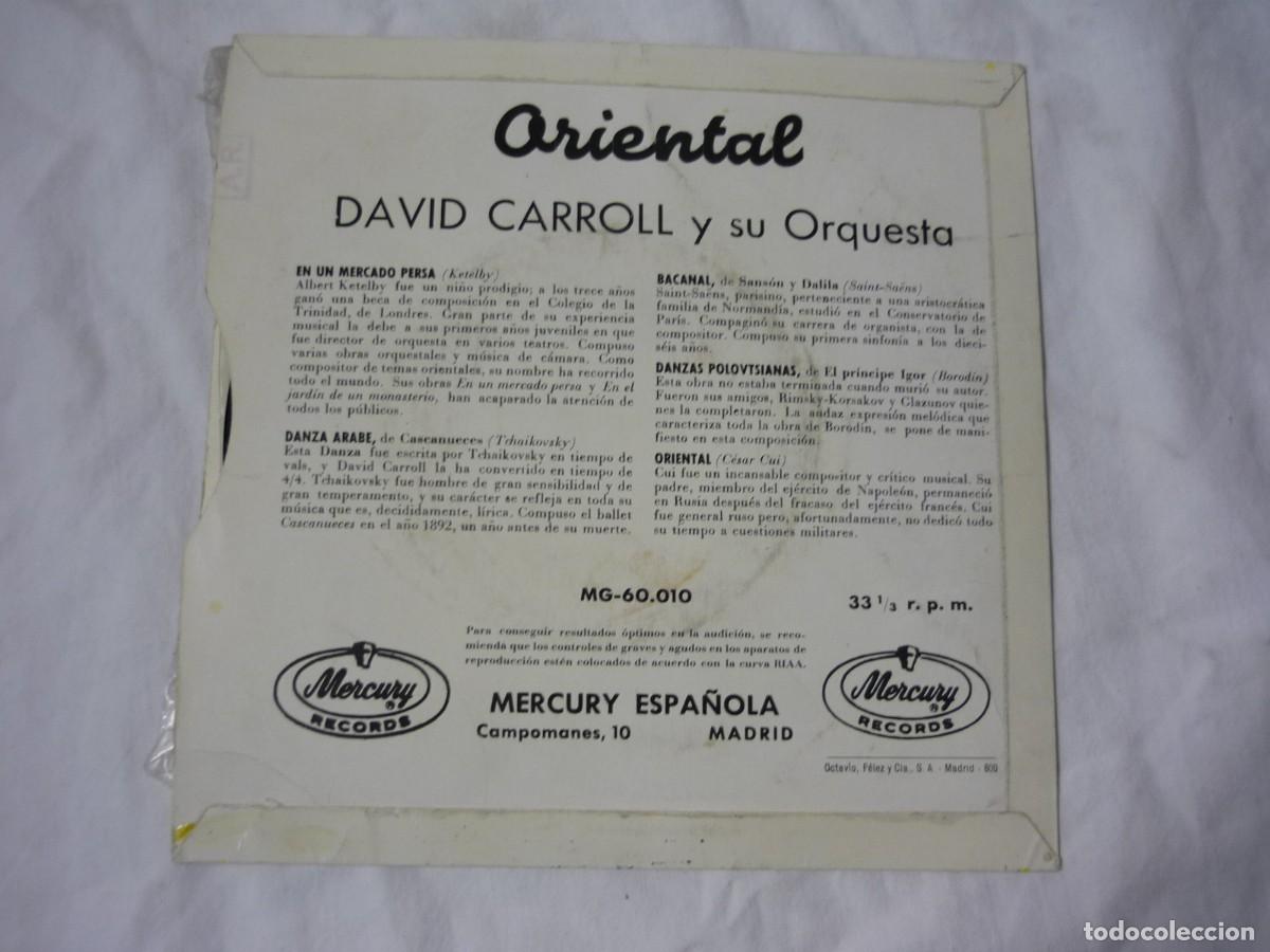 Discos de vinilo: Ep vinilo Oriental David Carroll y su orquesta - Foto 2