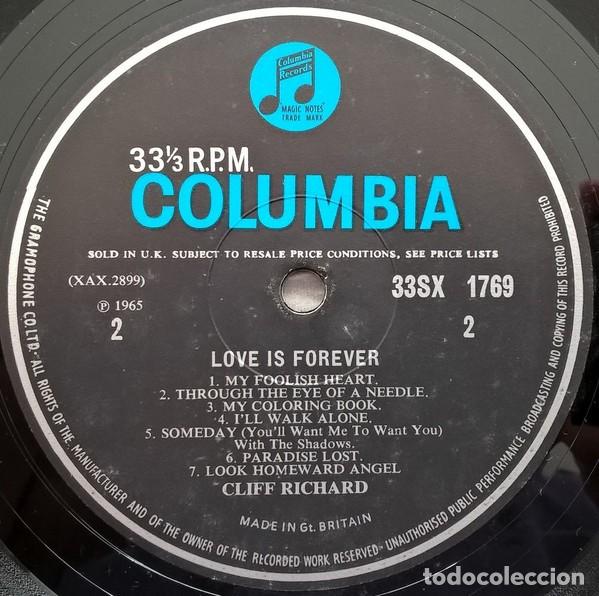 Discos de vinilo: Cliff Richard lp Love Is Forever . - Foto 3