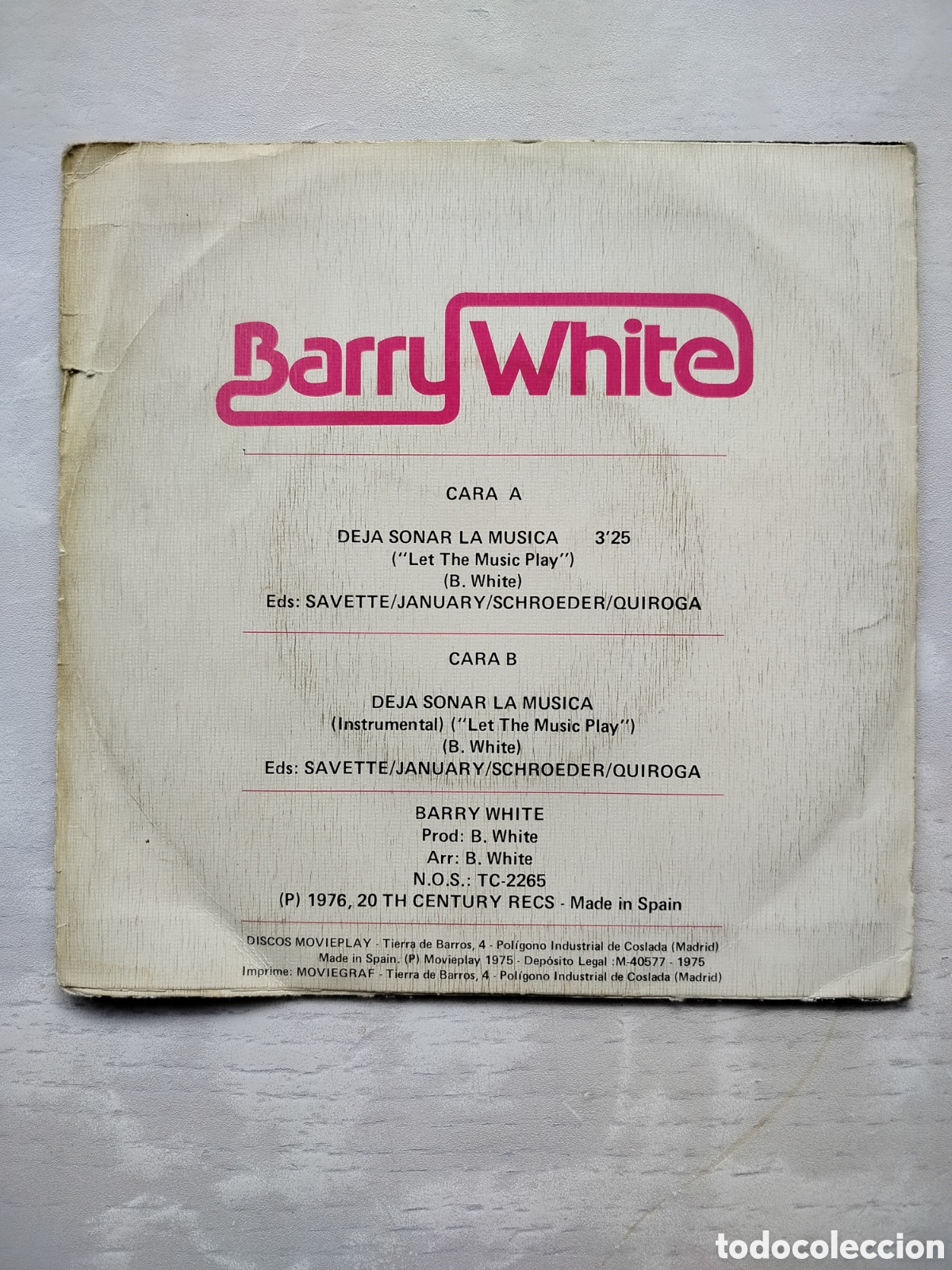 Discos de vinilo: Single Barry White 1975 - Foto 2