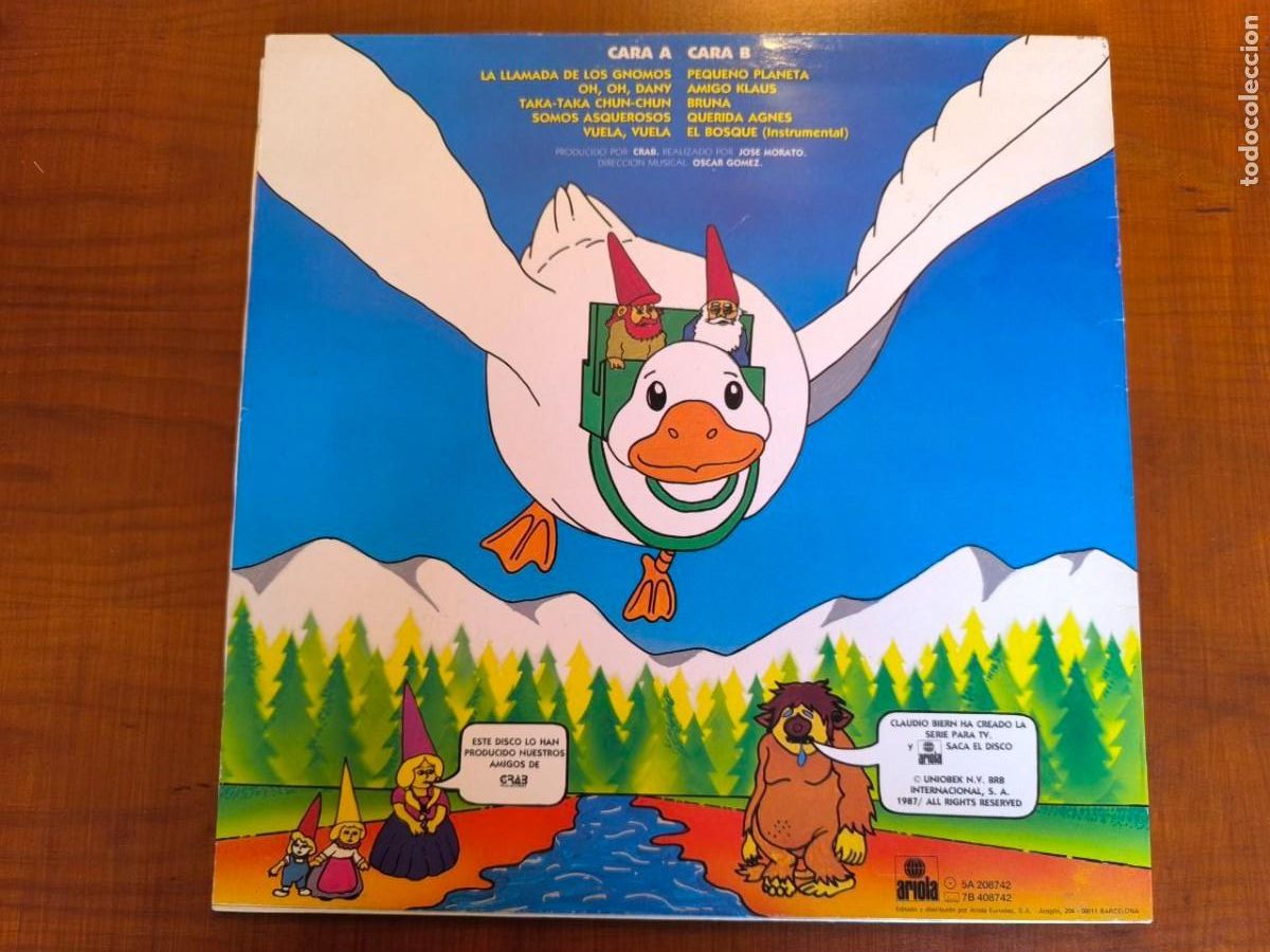 Discos de vinilo: LP LA LLAMADA DE LOS GNOMOS BSO (Espa&ntilde;a - Ariola - 1987) COMO NUEVO!! - Foto 2