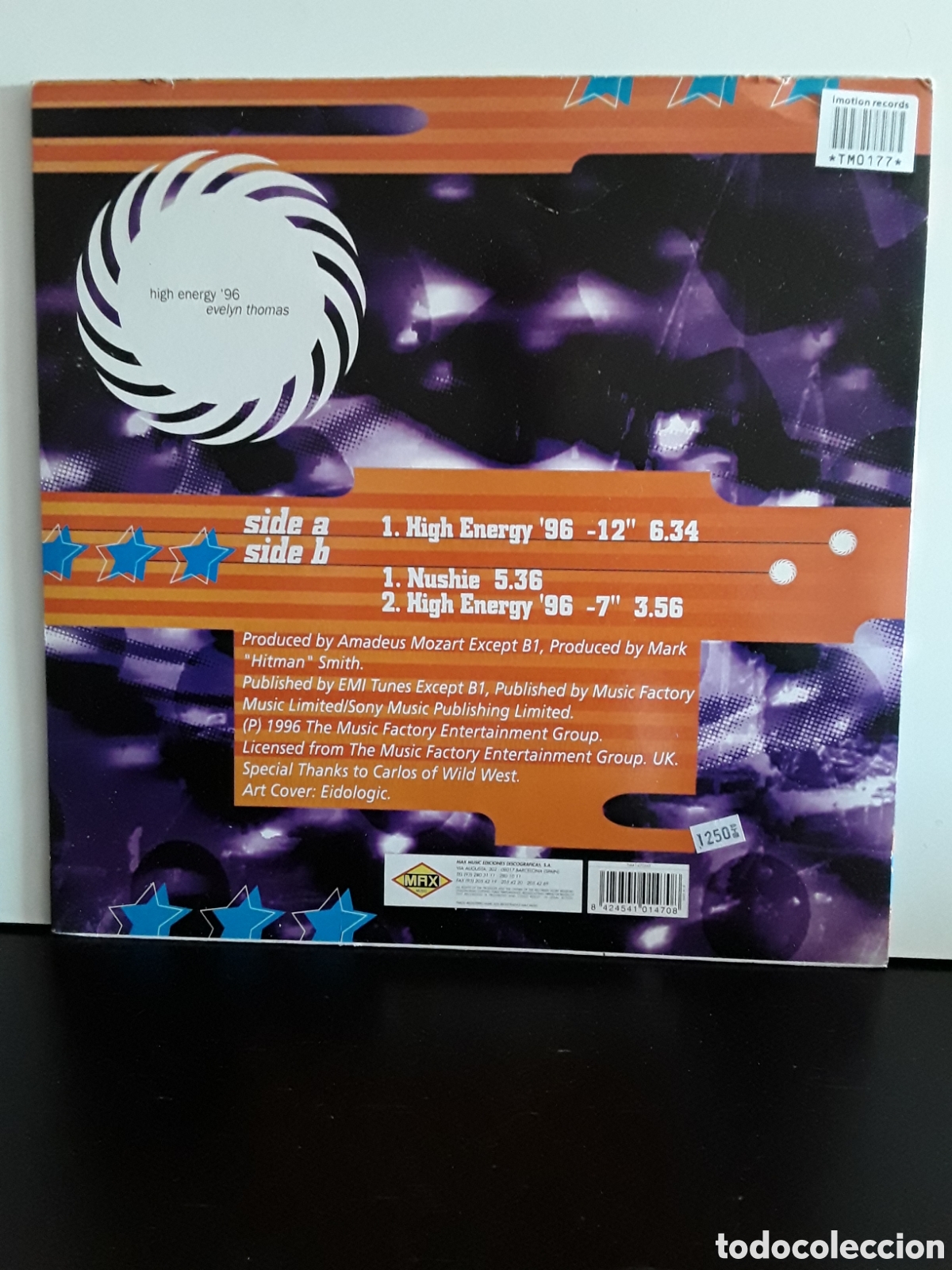 Discos de vinilo: Evelyn Thomas &lrm;&ndash; High Energy 96 - Foto 2