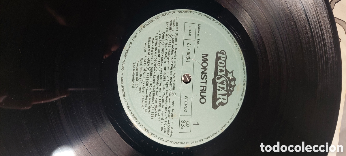 Discos de vinilo: Vinilo &rdquo;MONSTRUO 30 &Eacute;xitos&rdquo; Recopilatorio - 1983 - doble LP - Polystar - Foto 9