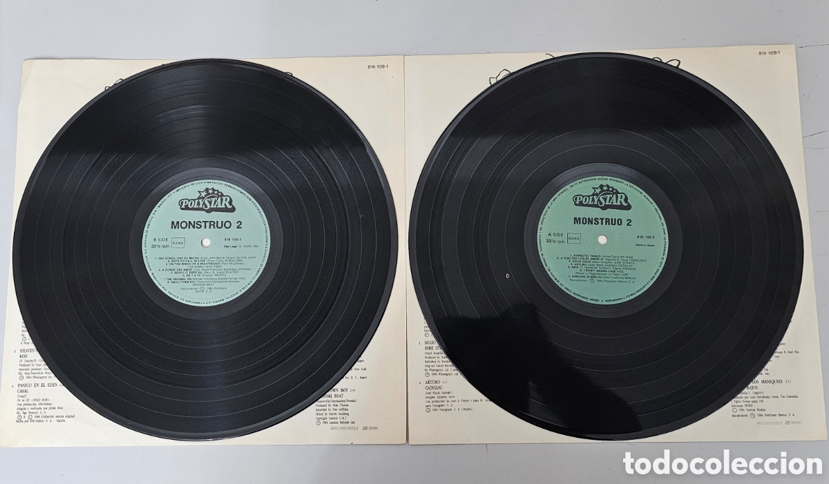 Discos de vinilo: 2 LPs V/A MONSTRUO 2 (Espa&ntilde;a - Polystar - 1984) - Foto 8