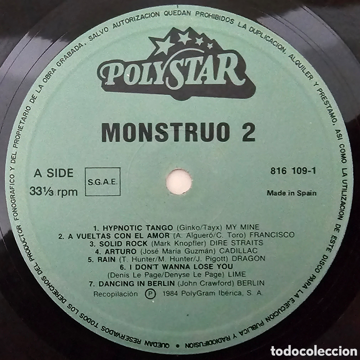 Discos de vinilo: 2 LPs V/A MONSTRUO 2 (Espa&ntilde;a - Polystar - 1984) - Foto 10