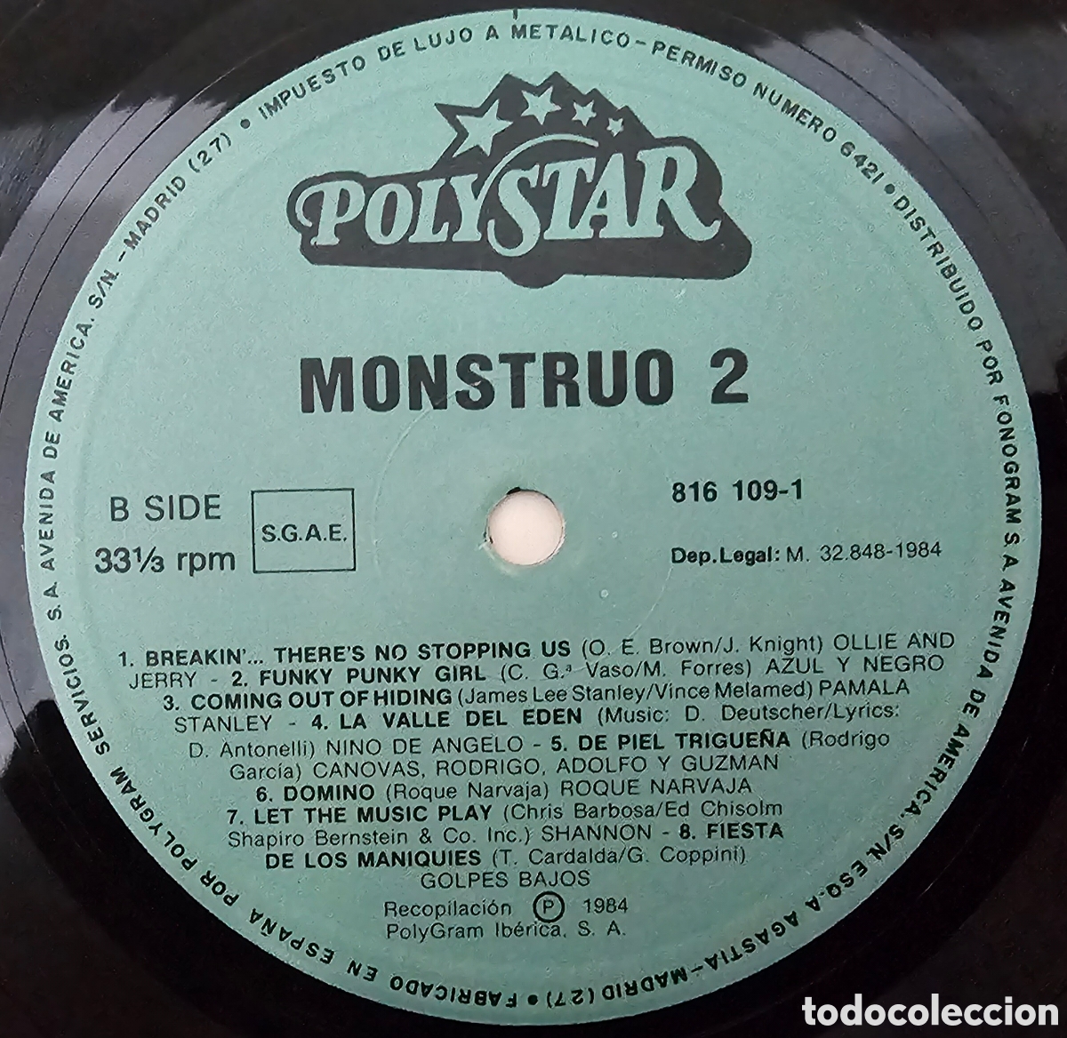 Discos de vinilo: 2 LPs V/A MONSTRUO 2 (Espa&ntilde;a - Polystar - 1984) - Foto 14