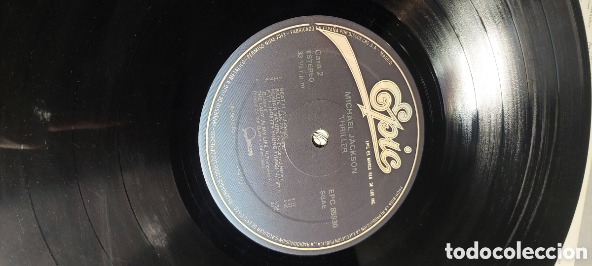 Discos de vinilo: Vinilo &rdquo;Thriller&rdquo; Michael Jackson - 1982- LP - Epic (CBS Inc.) - Foto 6