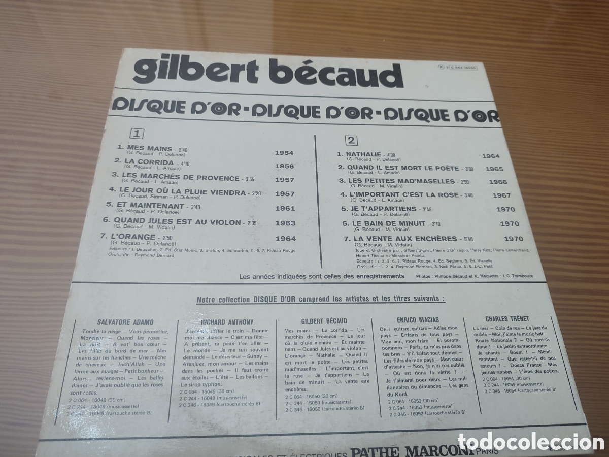 Discos de vinilo: Disco vinilo de Gilbert Becaud &rdquo; Disque Dor &rdquo; como nuevo - Foto 2