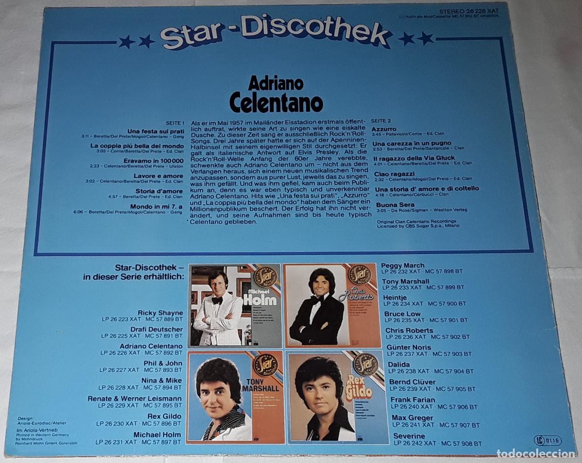 Discos de vinilo: LP - ADRIANO CELENTANO - STAR DISCOTHEK - MADE IN GERMANY - Foto 2