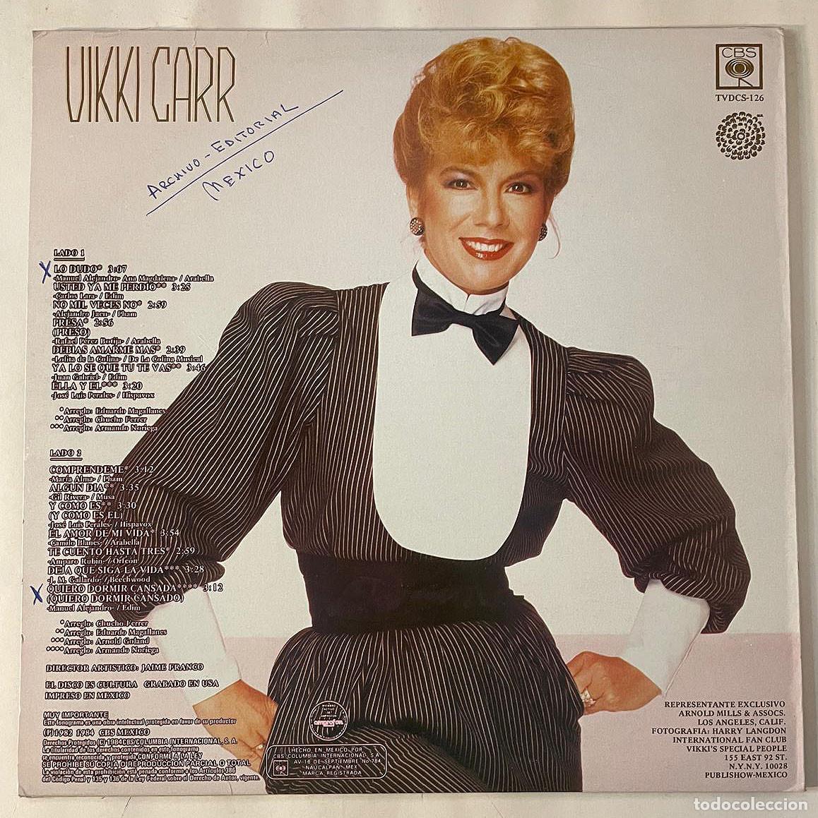Discos de vinilo: VIKKI CARR - VIKKI CARR / LP CBS MEXICO 1984 / MEXICO - Foto 2