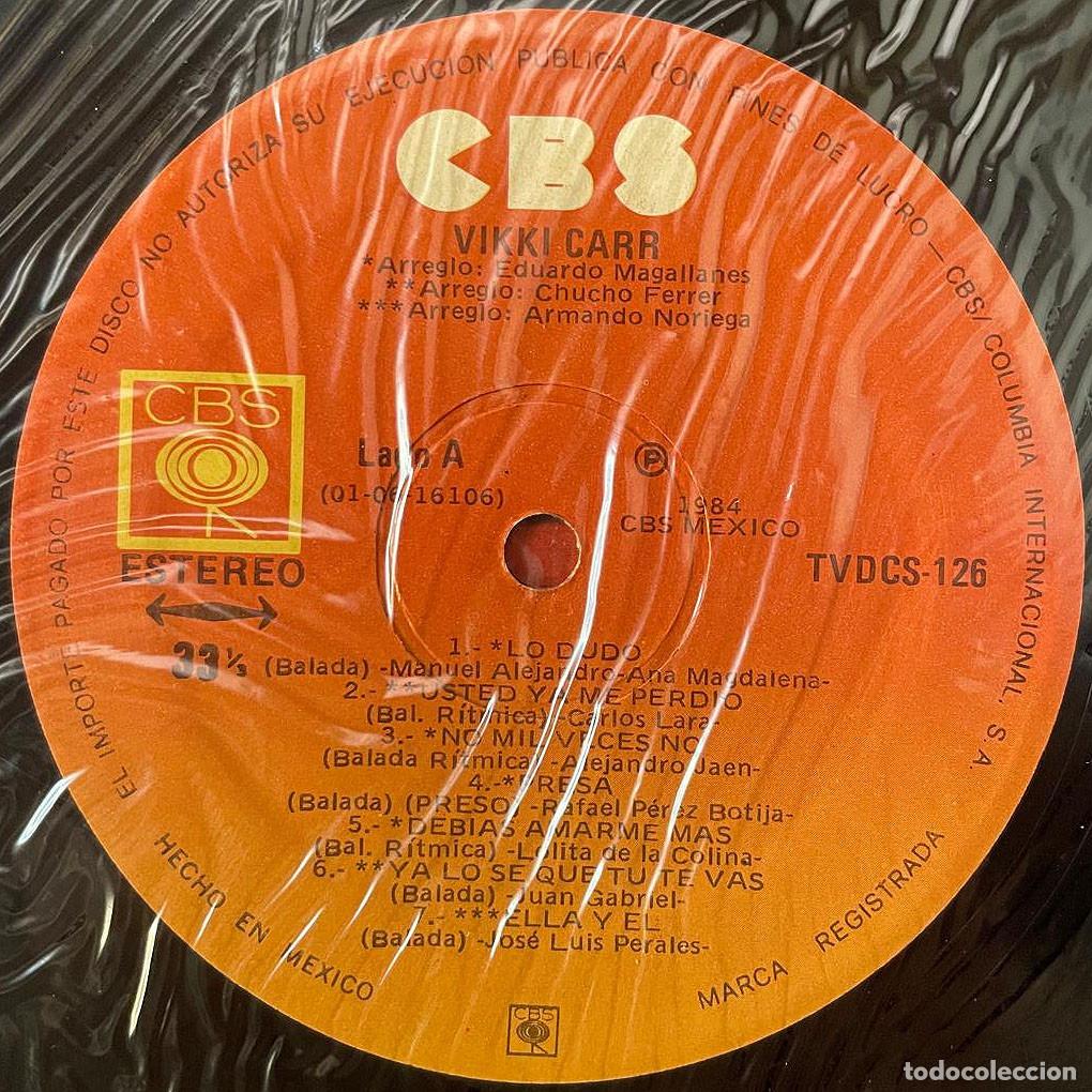 Discos de vinilo: VIKKI CARR - VIKKI CARR / LP CBS MEXICO 1984 / MEXICO - Foto 3