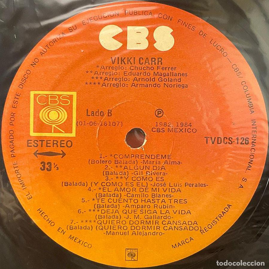 Discos de vinilo: VIKKI CARR - VIKKI CARR / LP CBS MEXICO 1984 / MEXICO - Foto 4
