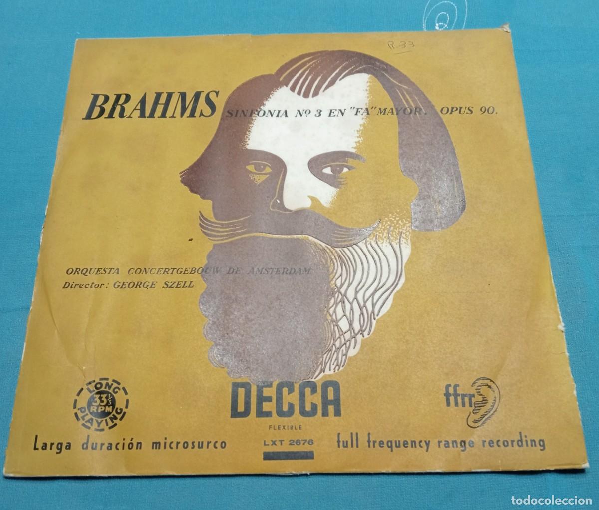 Discos de vinilo: BRAHMS, SINFONIA N&ordm; 3 EN FA MAYOR, OPUS 90 - Foto 1