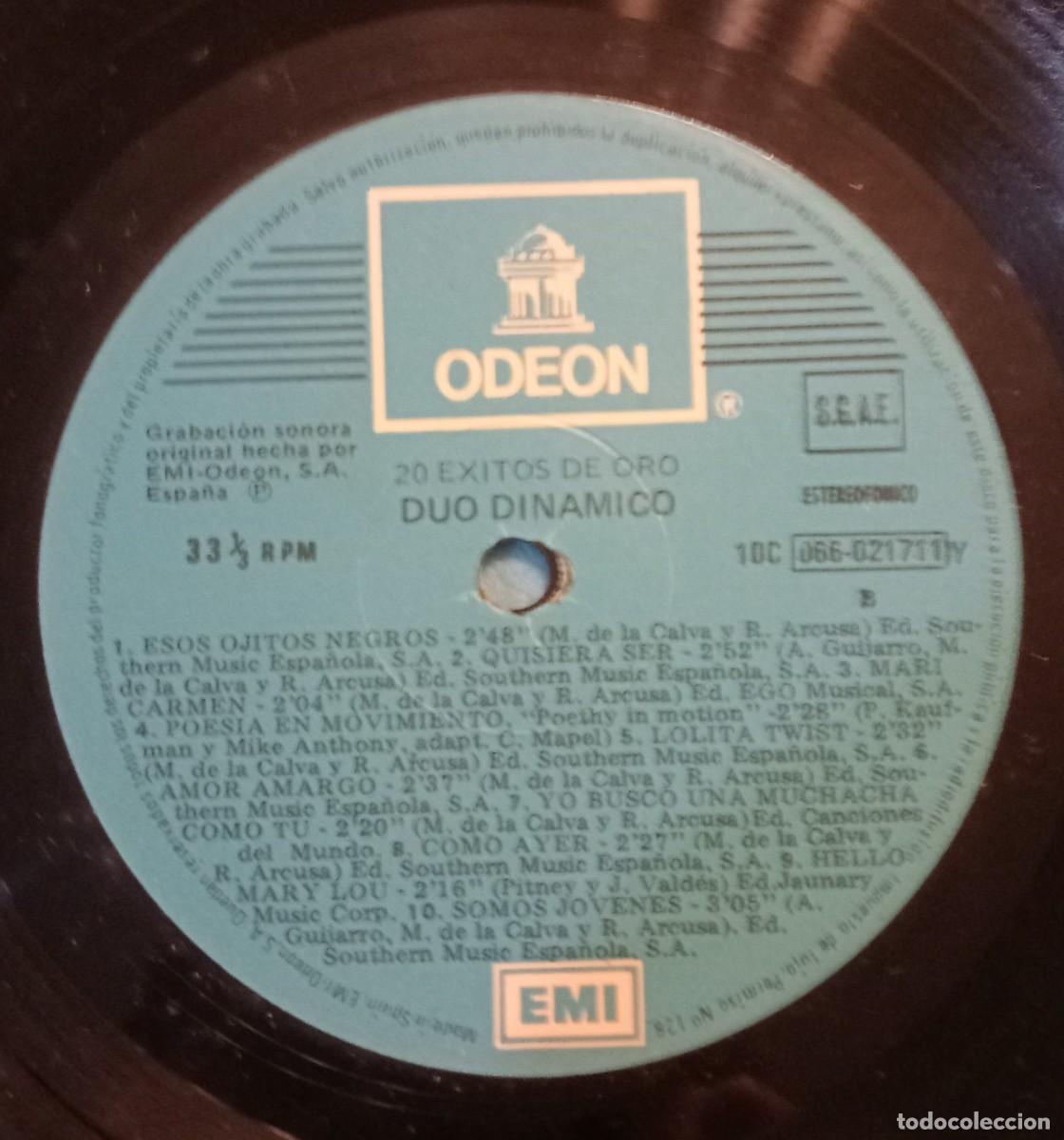 Discos de vinilo: DUO DIN&Aacute;MICO, 20 EXITOS DE ORO, VERSIONES ORIGINALES, LP - Foto 7