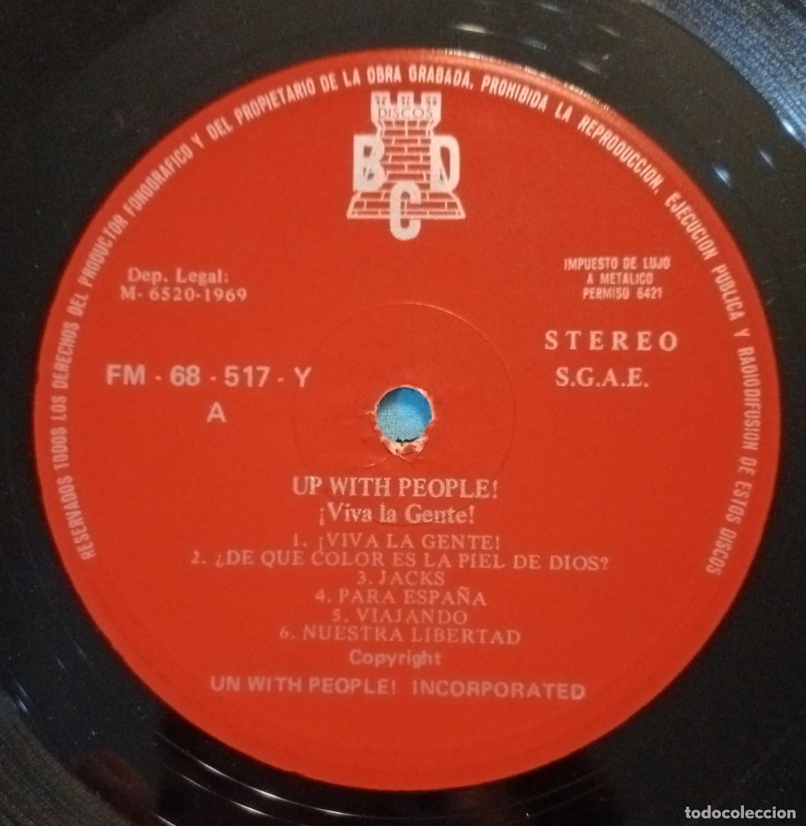Discos de vinilo: UP WITH PEOPLE, VIVA LA GENTE, EN ESPA&Ntilde;OL E INGLES, LP - Foto 4