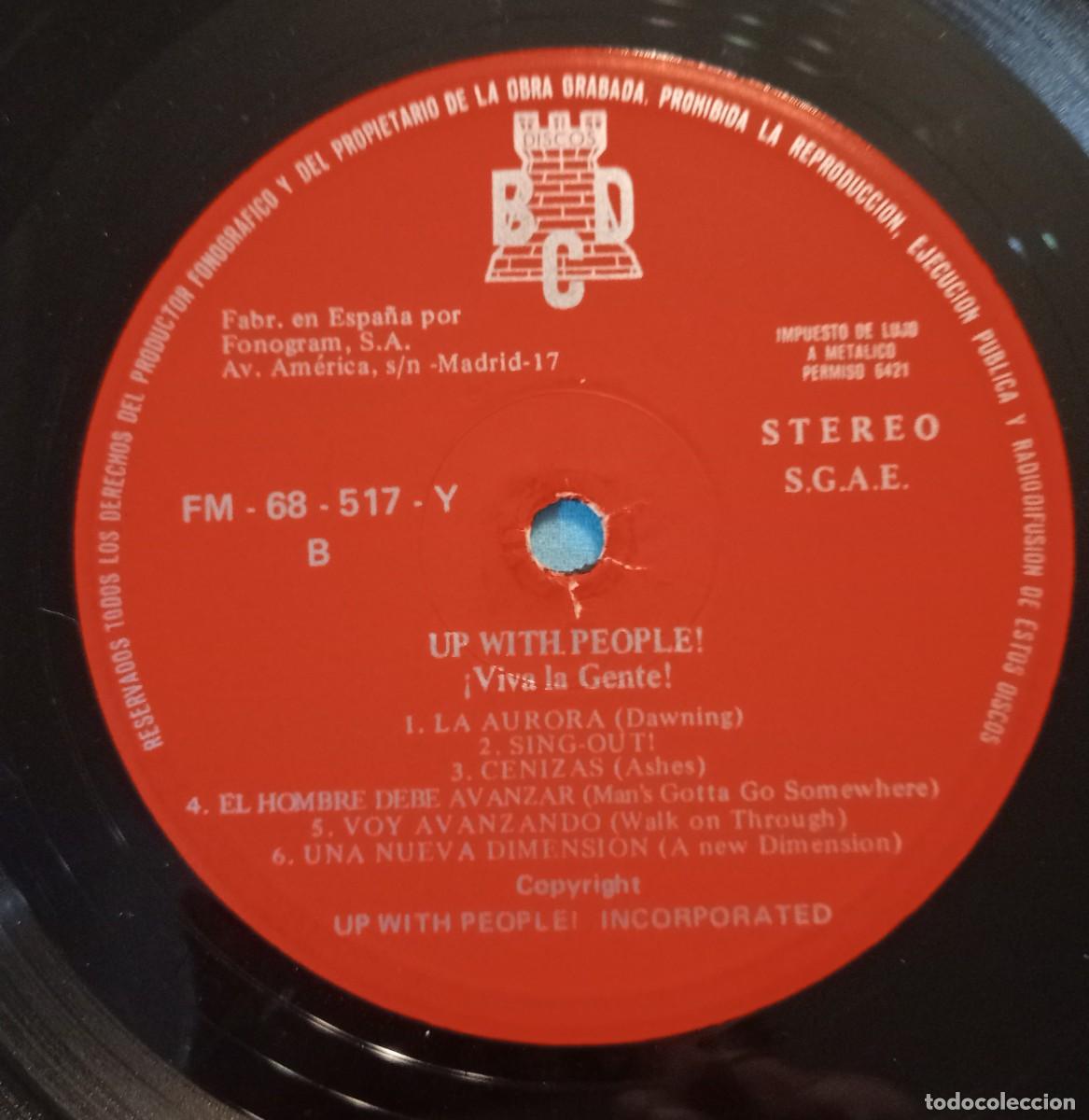 Discos de vinilo: UP WITH PEOPLE, VIVA LA GENTE, EN ESPA&Ntilde;OL E INGLES, LP - Foto 6