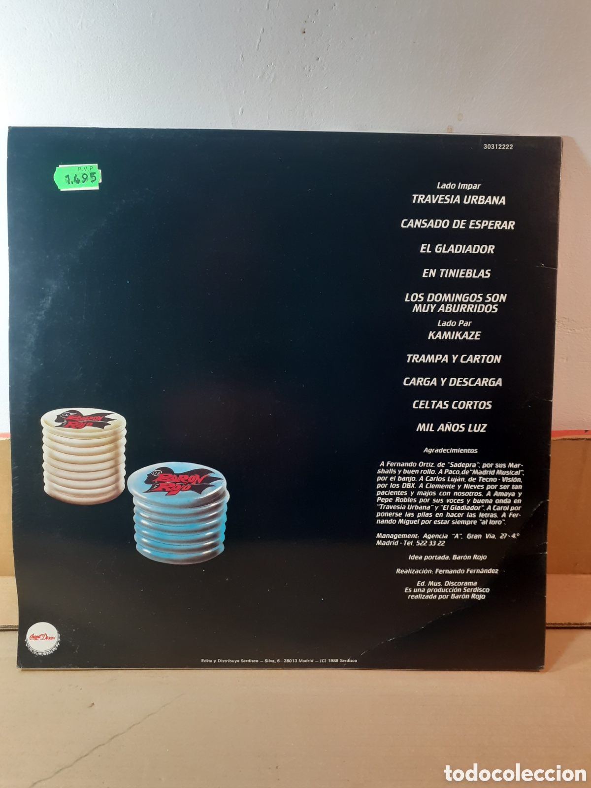 Discos de vinilo: Bar&oacute;n Rojo. No va m&aacute;s. 1983. - Foto 2