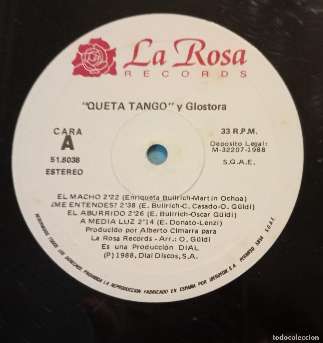 Discos de vinilo: QUETA TANGO Y GLOSTORA, LP 1988 - Foto 3