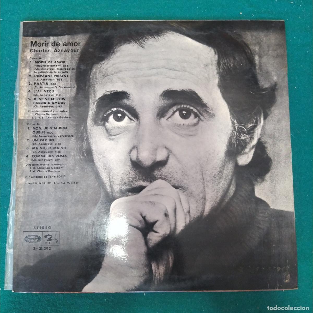 Discos de vinilo: Charles Aznavour &ndash; Morir De Amor - Foto 2