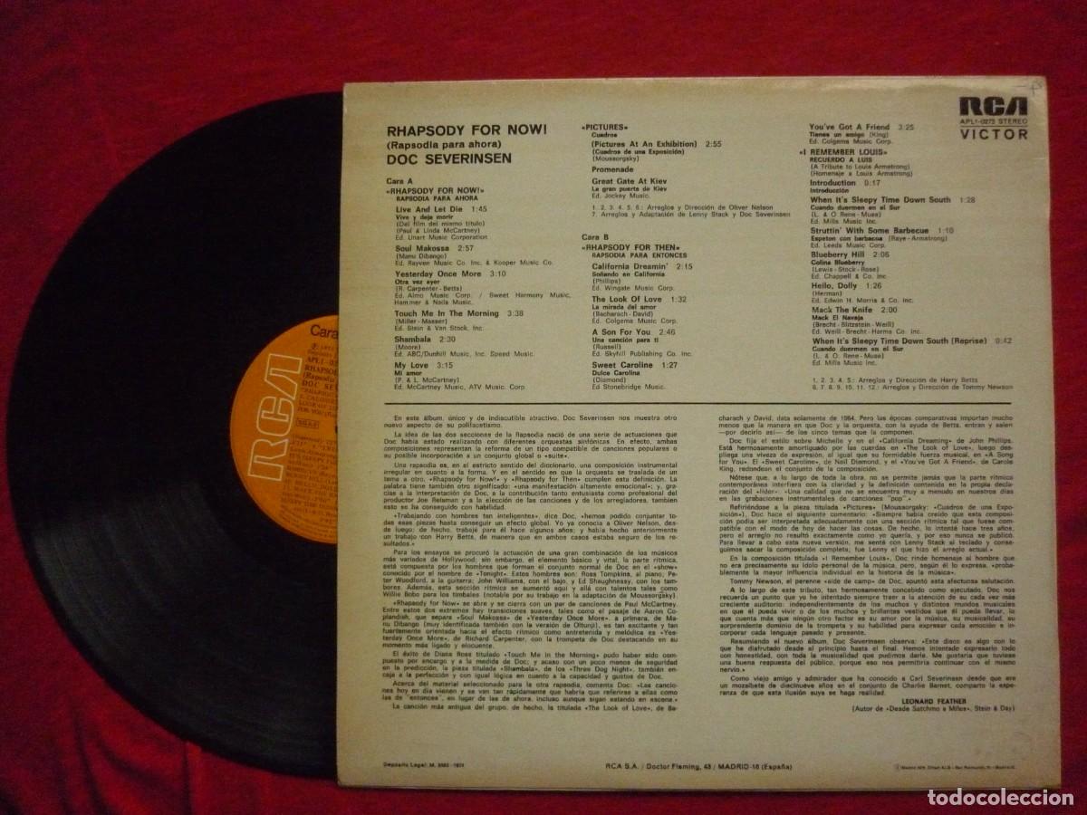 Discos de vinilo: LP - DOC SEVERINSEN - RHAPSODY FOR NOW ! - RCA 1973 - Foto 2