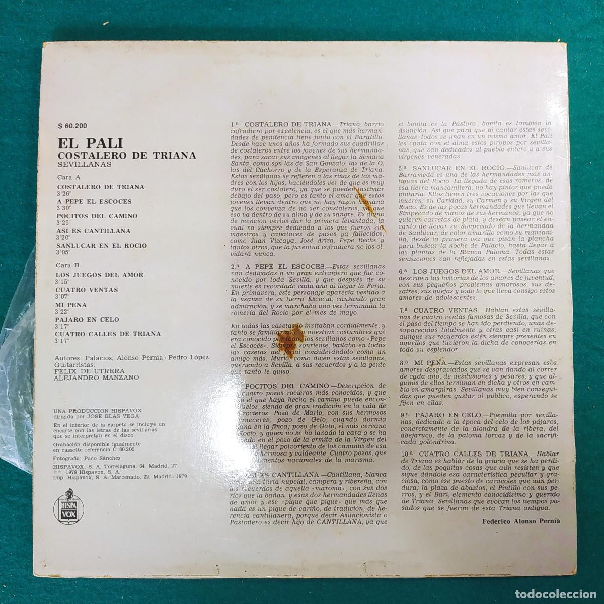 Discos de vinilo: El Pali &ndash; Costalero De Triana - Foto 2