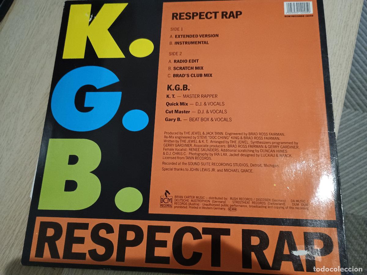Discos de vinilo: K.G.B. &lrm;&ndash; Respect Rap 1988 - Foto 3