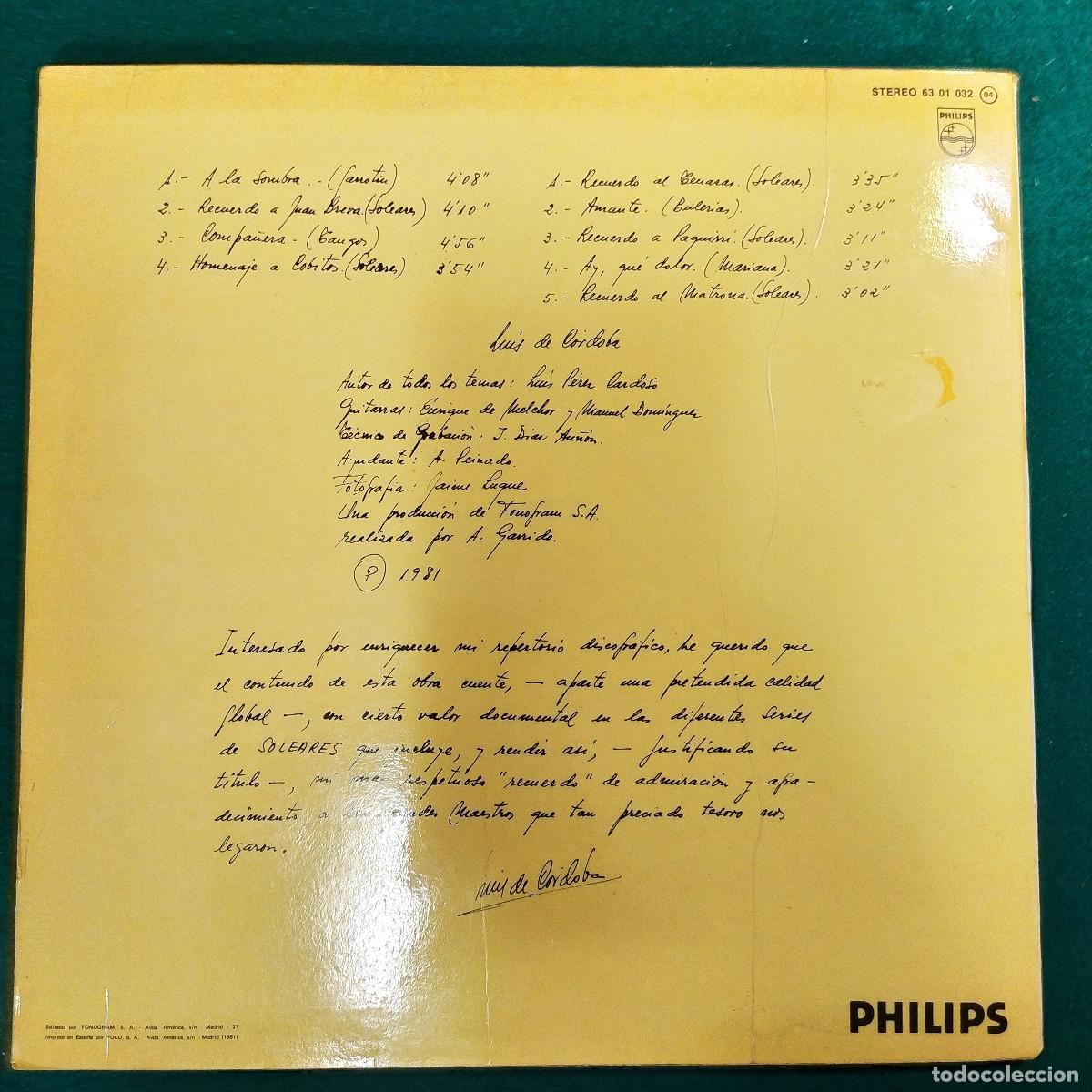 Discos de vinilo: Luis de Cordoba - Recuerdos - Foto 2