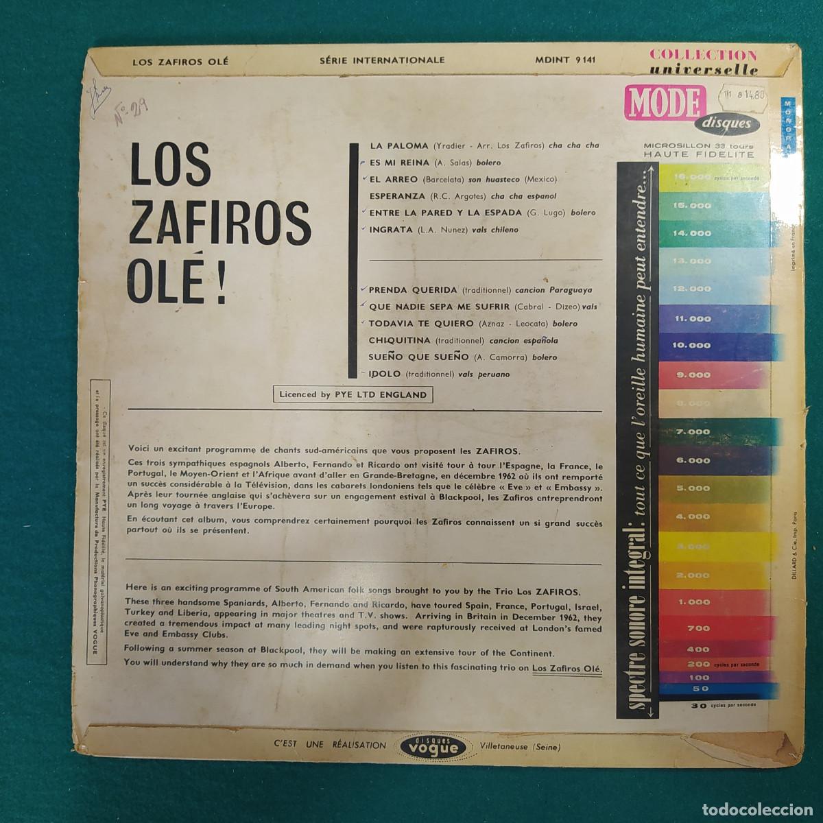 Discos de vinilo: Los Zafiros &ndash; Ole! 9141 - Foto 2