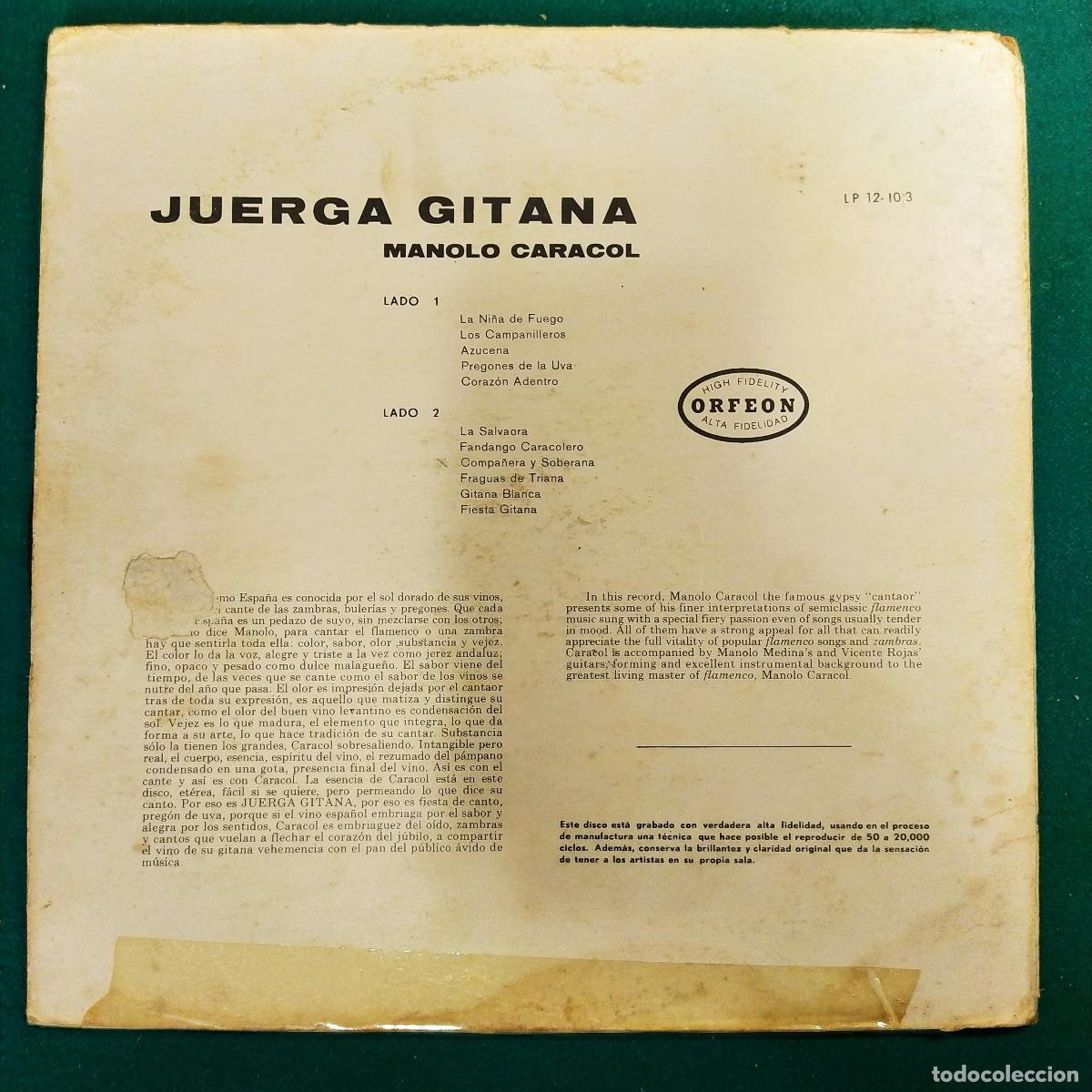 Discos de vinilo: Manolo Caracol &ndash; Juerga Gitana - Foto 2