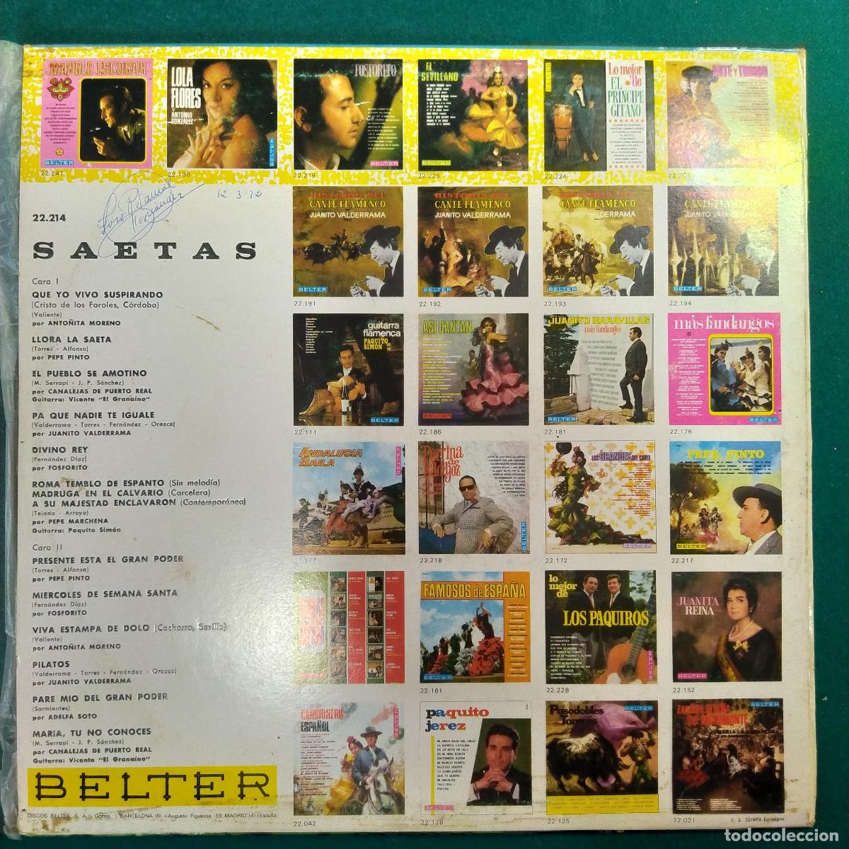 Discos de vinilo: Saetas 22.214 1968.. - Foto 2