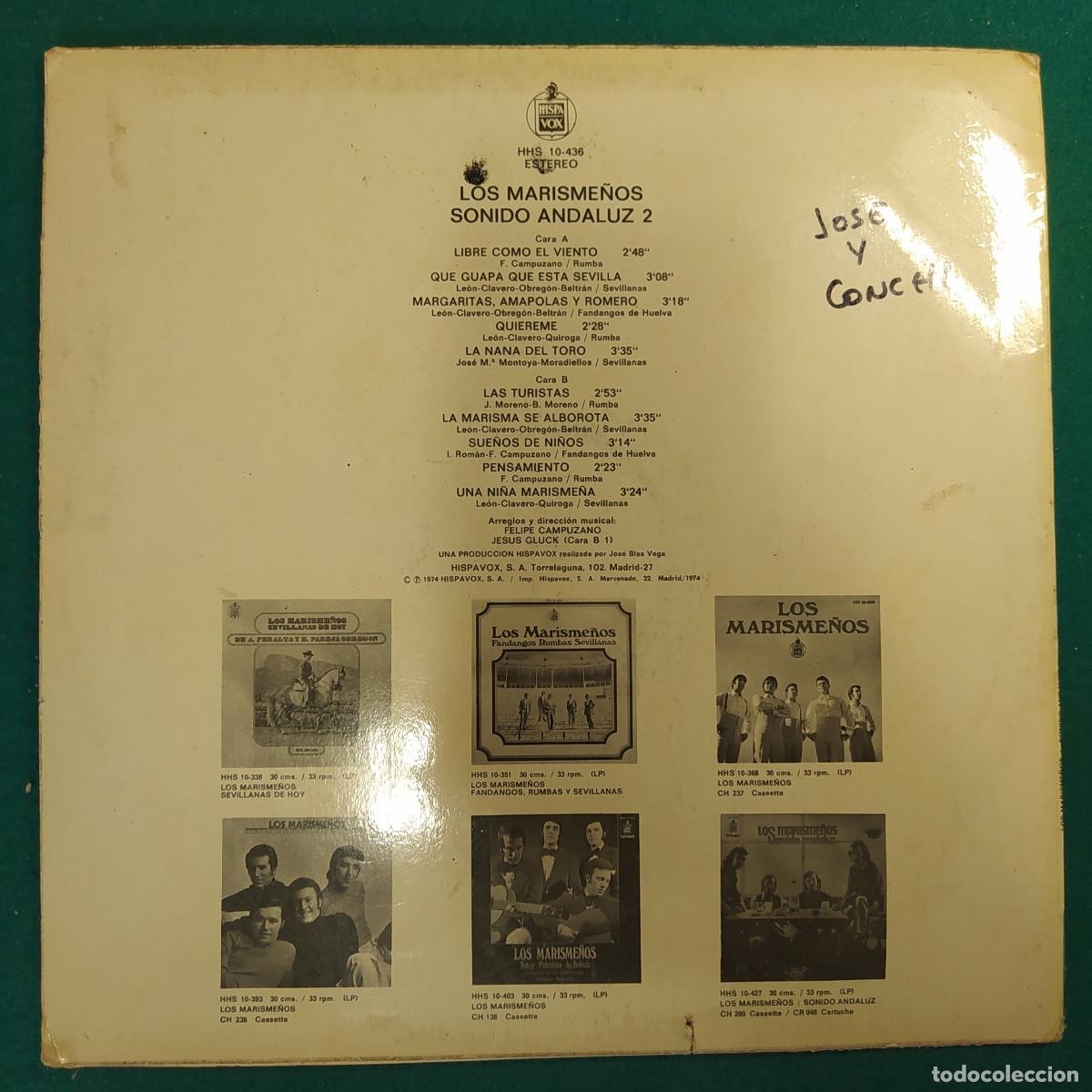 Discos de vinilo: Los Marisme&ntilde;os &ndash; Sonido Andaluz 2 - Foto 2