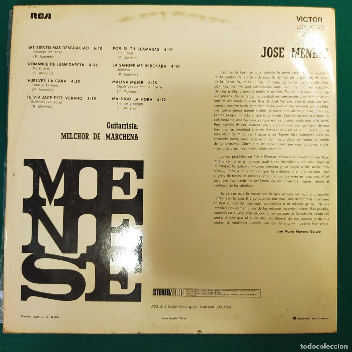 Discos de vinilo: Jose Menese &ndash; Menese - Foto 2