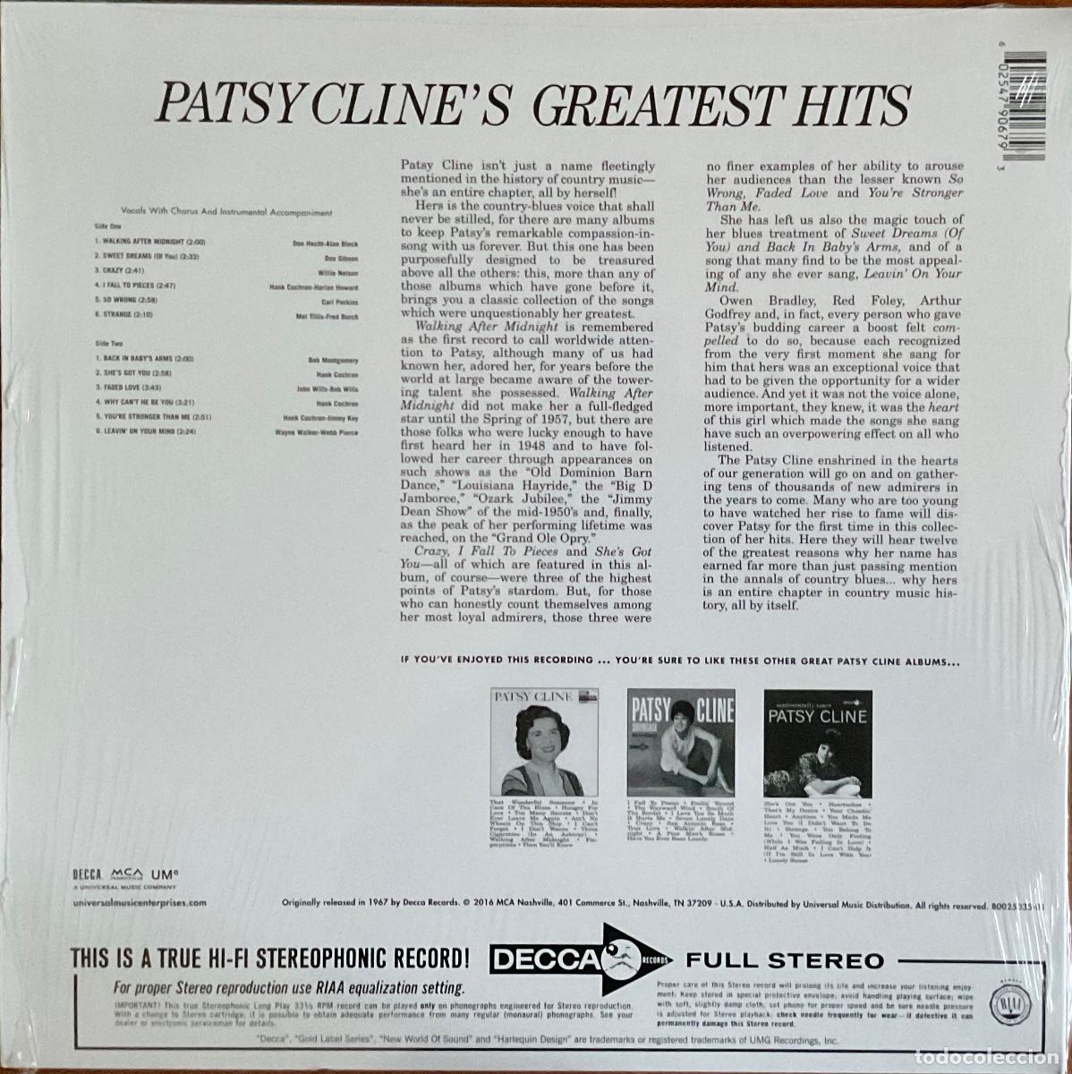 Discos de vinilo: PATSY CLINE - GREATEST HITS - Foto 2