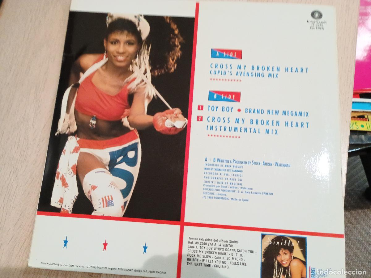 Discos de vinilo: Sinitta &lrm;&ndash; Cross My Broken Heart 1988 - Foto 2
