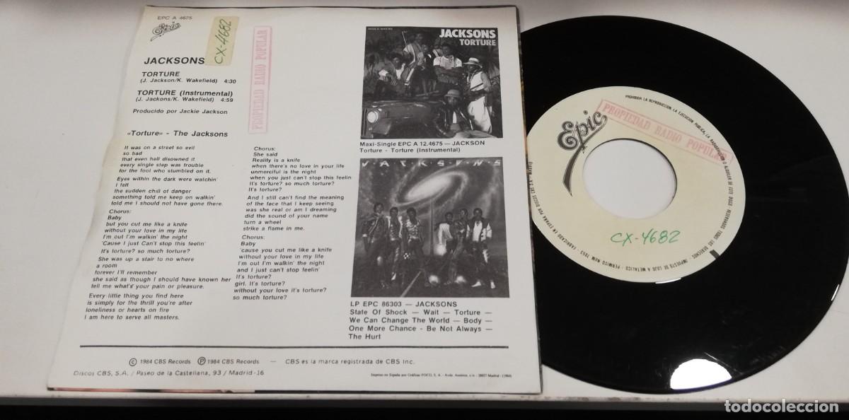 Discos de vinilo: SCO34-Jacksons - Torture (7&rdquo;, S/Sided, Promo) - Foto 2