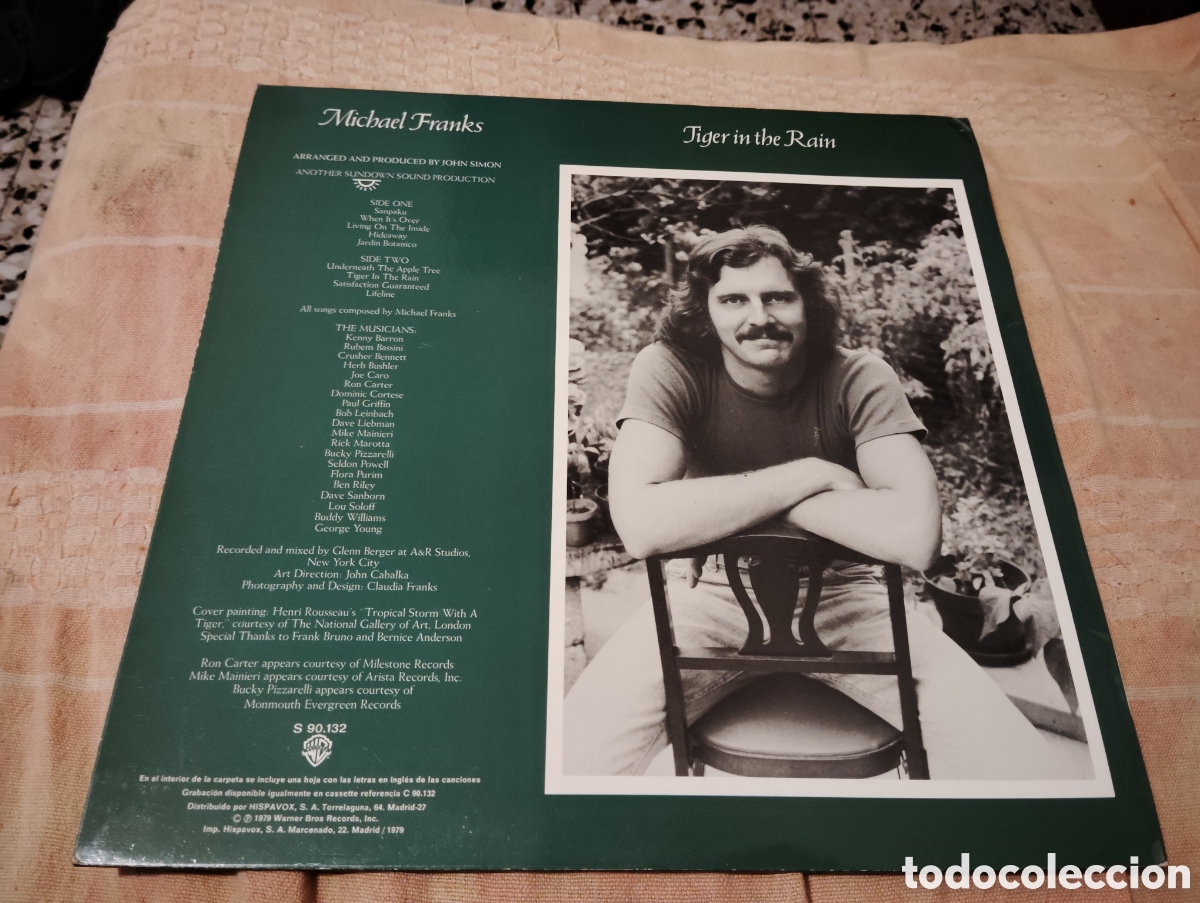 Discos de vinilo: MICHAEL FRANKS - TIGER IN THE RAIN , 1979 - Foto 2