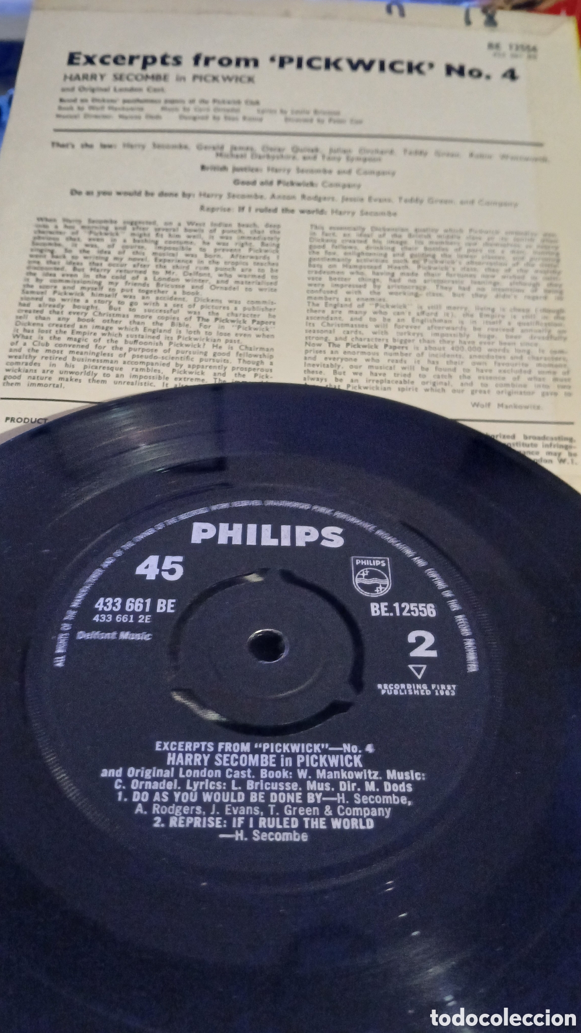 Discos de vinilo: HARRY SECOMBE- EXPERTS FROM PICKWICK-SINGLE- PHILIPS/UK- KSA - Foto 3