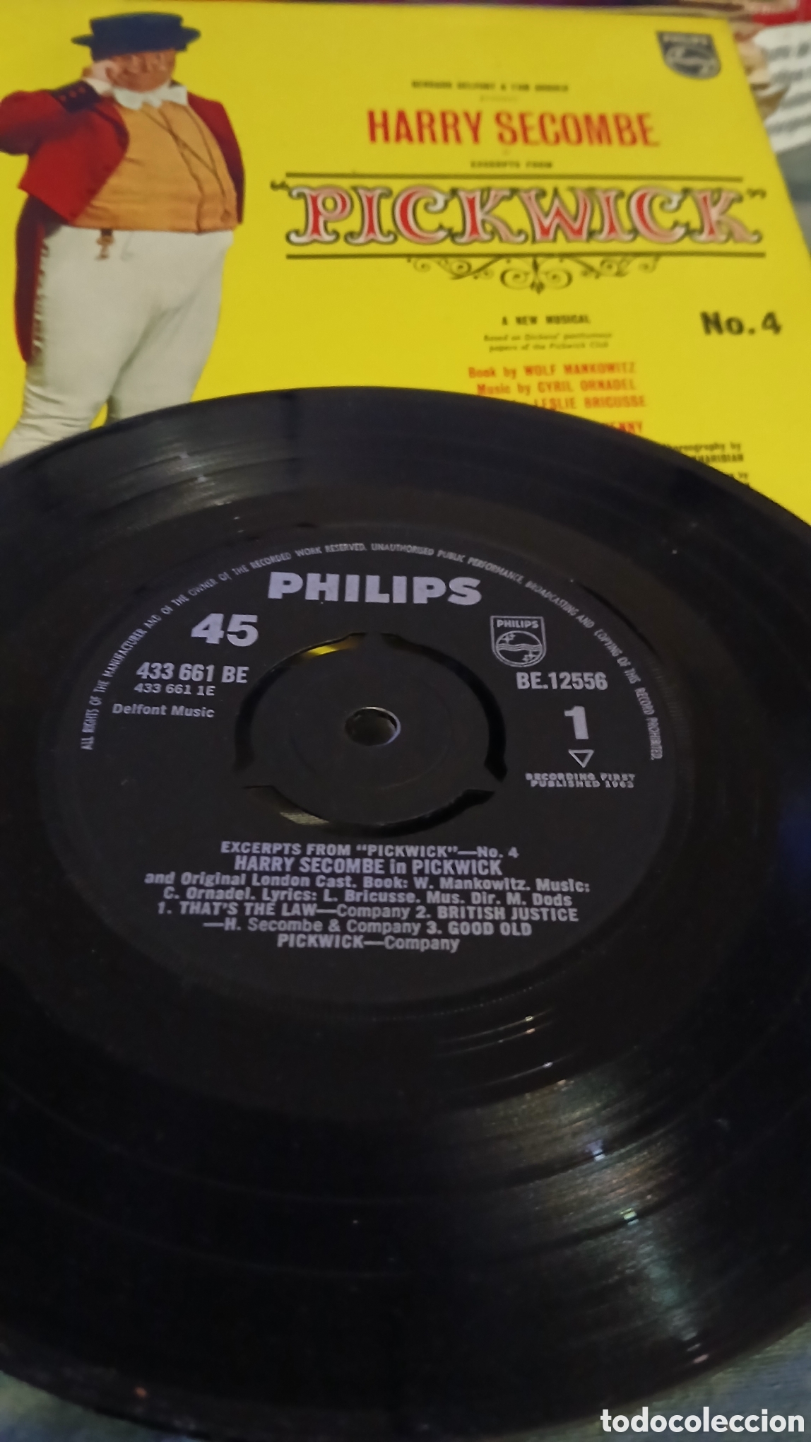 Discos de vinilo: HARRY SECOMBE- EXPERTS FROM PICKWICK-SINGLE- PHILIPS/UK- KSA - Foto 2
