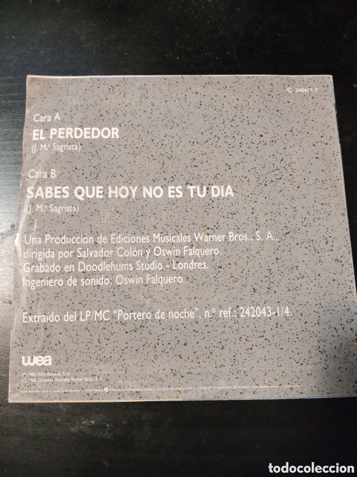 Discos de vinilo: Circulo Vicioso&nbsp;&ndash;&nbsp;El Perdedor Vinilo 7 promo 1987 Espa&ntilde;a - Foto 2