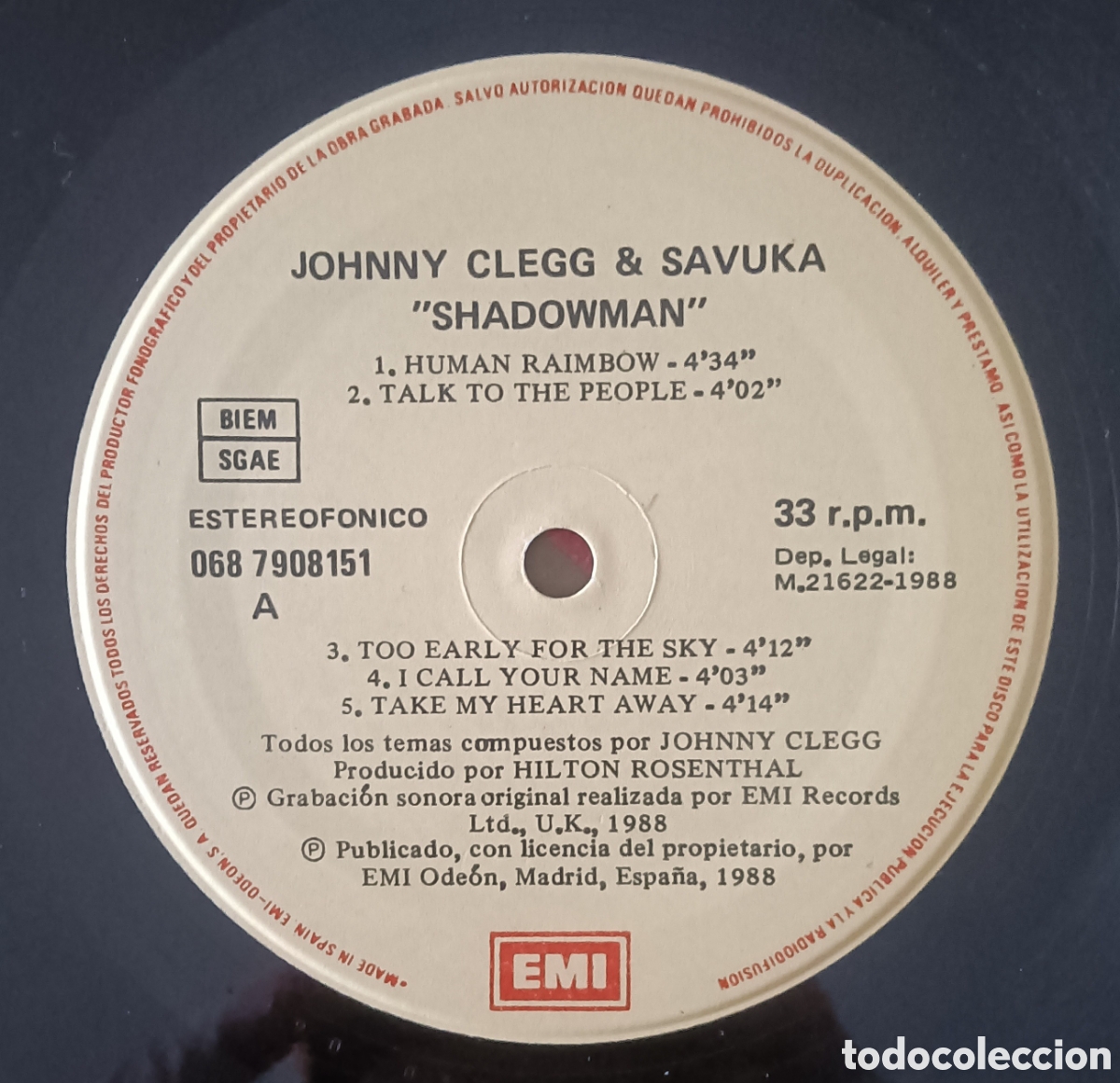 Discos de vinilo: Johnny Clegg and Savuka - Shadow man - Foto 5