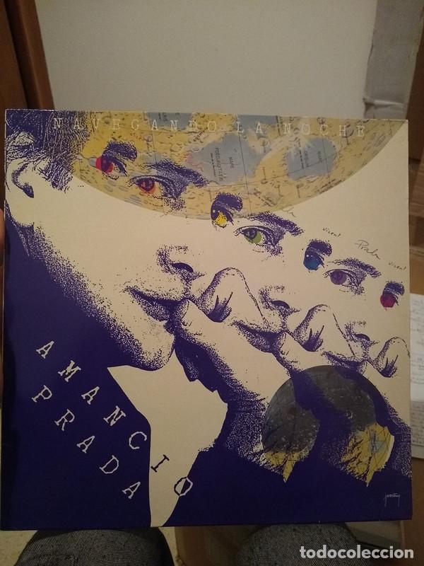 Discos de vinilo: LP Amancio Prada - Navegando la Noche (1985) - Foto 1