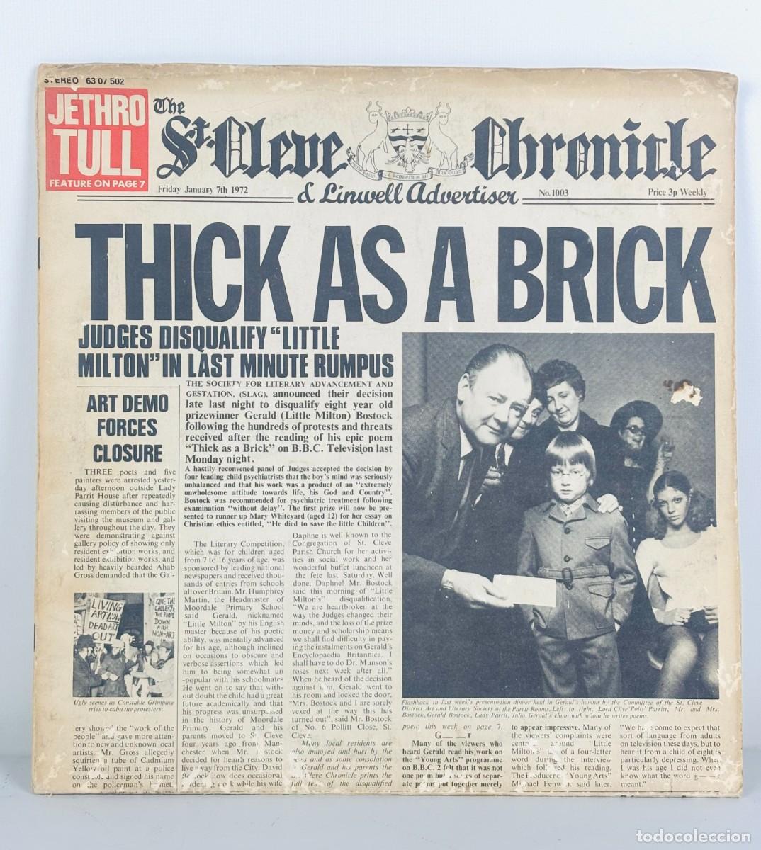 Discos de vinilo: VINILO: THICK AS A BRICK -JETHRO TULL - CHRISALYS - A&Ntilde;O 1972