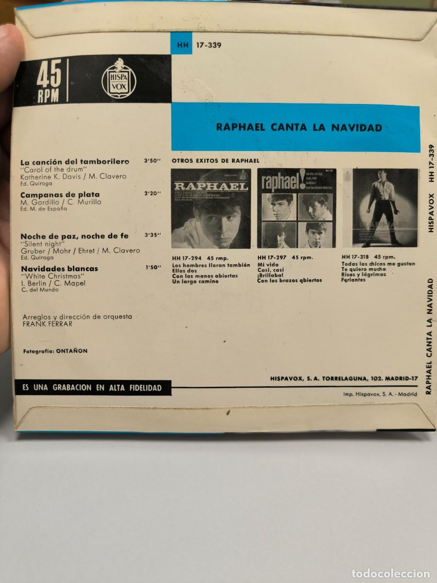 Discos de vinilo: Single - Raphael - CANTA A LA NAVIDAD - PORTE 5 - Foto 2