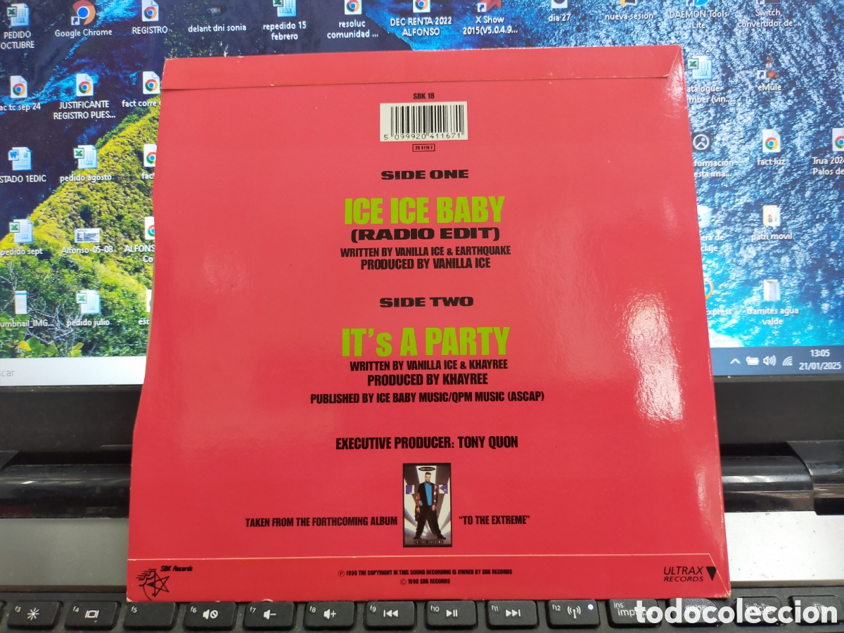 Discos de vinilo: Vainilla ice single ice ice baby 1990 - Foto 2
