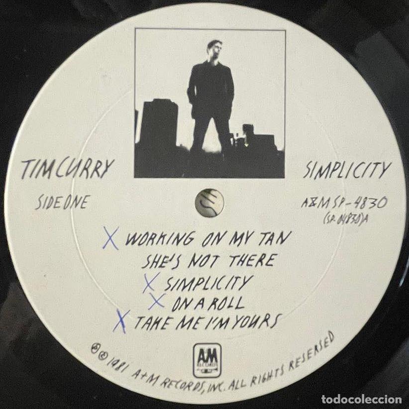 Discos de vinilo: TIM CURRY - SIMPLICITY / LP A&M RECORDS 1981 / USA - Foto 5